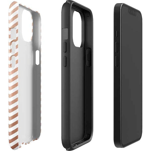 Rose Gold Chevron iPhone 15 Impact Case